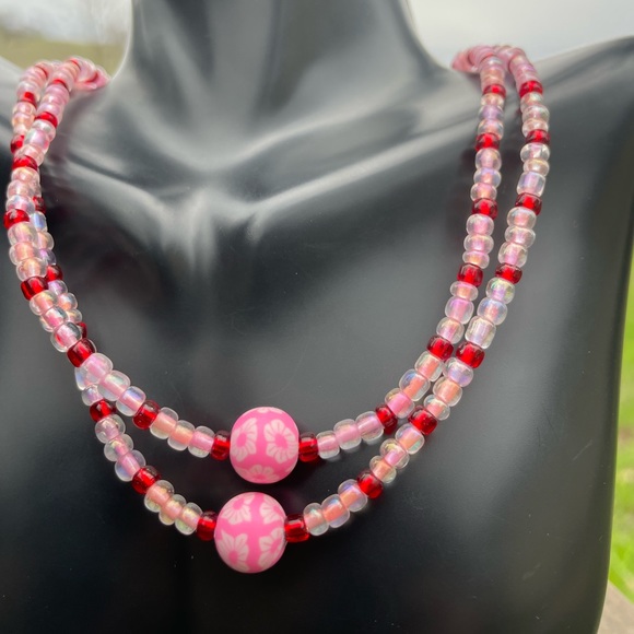 Pink valentine’s day jewelry set - Picture 2 of 4
